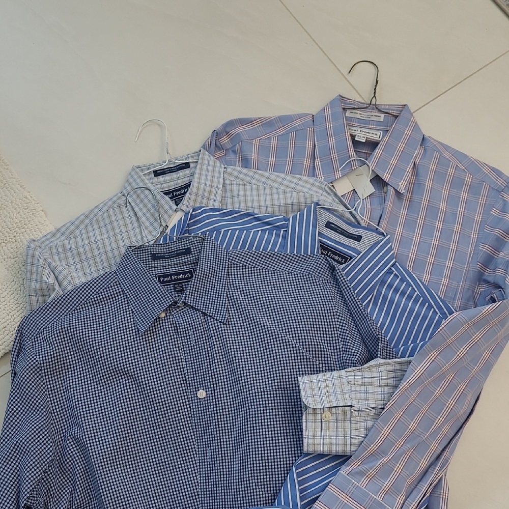 Paul Fredrick Blue and White Dress Shirts